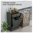 thumbnail image 6 of Kitchen Trash Cabinet with Tilt Out Bin & Drawer, Free Standing Recycling Cabinet - Charcoal Gray Gray + Particle Board, 6 of 9