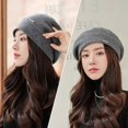 thumbnail image 4 of Gorro de punto holgado de cachemira para mujer, gorro suave y cálido para invierno, 4 of 4