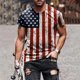 thumbnail image 2 of Soldier - playera de manga corta para hombre, diseño patriótico de la bandera americana, 4 de julio 13-azul M 13-azul M Xishao ropa, 2 of 2