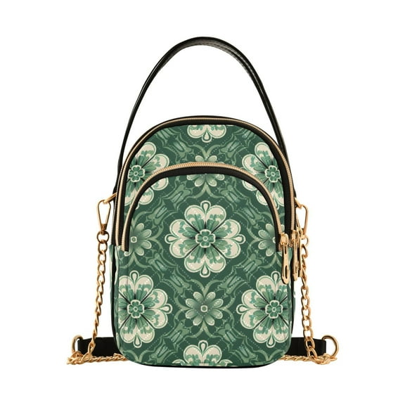joogoo Women Boho Art Flowers Chain Crossbody Bags Shoulder Handbag Phone Purse