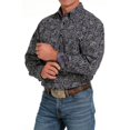 thumbnail image 3 of Cinch Men's Black Paisley Print Button Down Shirt MTW1105641, 3 of 4