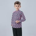 thumbnail image 5 of Oxford Dress Shirts for Boys Striped Long Sleeve Collared Button Up Shirt with Chest Pocket School Uniform (6-12 Months, Pink 02), 5 of 7