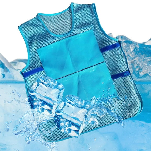 Cooling Vest for Men Women - Summer Cooling Vest with 8Pcs Ice Packs, Breathable Mesh for Hot Weather, Work, Sports, Outdoor Activitie