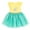 Yellow / turquoise, winnie the pooh, variant on Disney Alice in Wonderland Cheshire Cat White Rabbit Pleated Tulle tutu Dress Toddler to Big Kid
