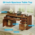 thumbnail image 2 of Casacomoda Home Office Desk with File Cabinet and Drawers, 59" Executive Desk with USB Power Outlet, Storage Cabinet for CPU, Workstation Table for Study, Rich Cherry, 2 of 8