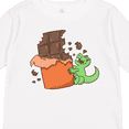 thumbnail image 4 of Inktastic Dino With Chocolate Bar Boys or Girls Long Sleeve Toddler T-Shirt, 4 of 5