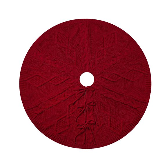 ZPAQI Knitted Tree Skirt Mat Christmas Tree Skirt Decorations 36Inch or 48Inch