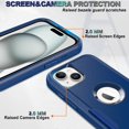 thumbnail image 3 of for iPhone 15 Case, [2+Tempered Glass Screen Protector] [10 FT Military Dropproof], Non-Slip Shockproof iPhone 15 Phone Case 6.1 Inch(Blue), 3 of 14