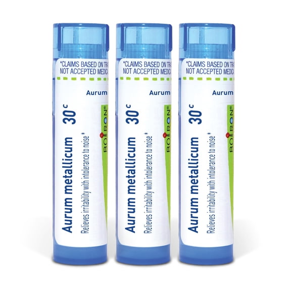 Boiron Aurum Metallicum 30C, Homeopathic Medicine for Irritability With Intolerance To Noise, 80 Pellets, Homeopathic Medicine for Irritability With Intolerance To Noise, 80 Pellets