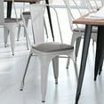 thumbnail image 3 of Flash Furniture Perry Commercial Grade White Metal Indoor-Outdoor Stackable Chair with Gray Poly Resin Wood Seat, 3 of 13