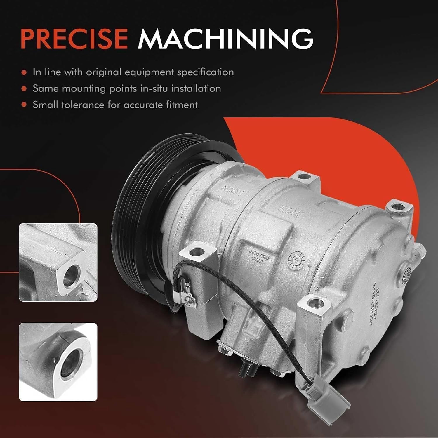 A-Premium A/C Compressor with Clutch Compatible with Honda Accord 2003-2007, Odyssey 2005-2007, Pilot 2005-2008, Ridgeline & Acura MDX TL, 3.0L 3.2L 3.5L