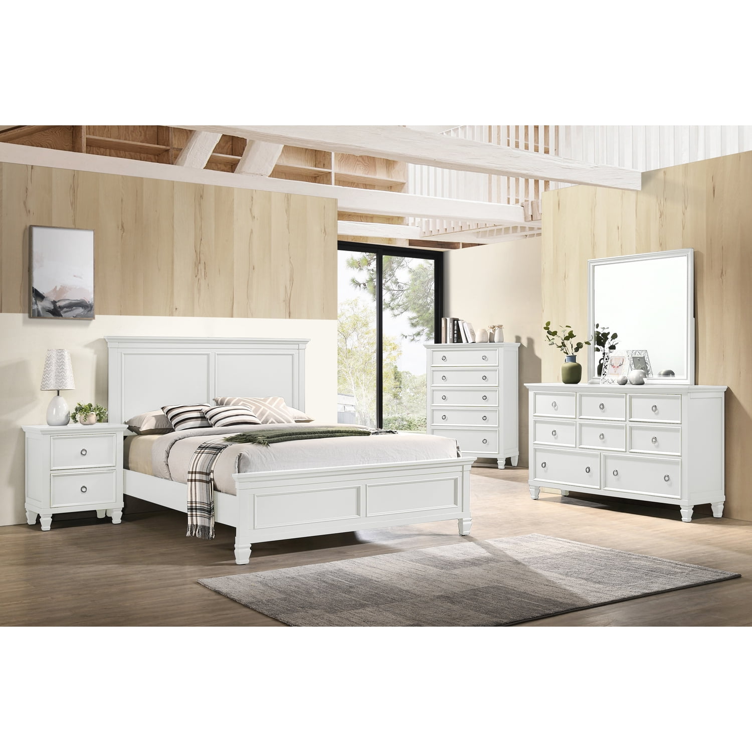 New Classic Furniture Nightstand with 2 Drawers, White