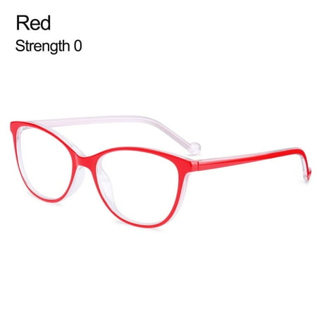Unisex Portable Vision Care Ultralight Far Sight Eyewear Reading Glasses Presbyopic Eyeglasses Anti Blue-ray RED STRENGTH 0