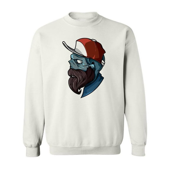 Hipster Zombie Design Sweatshirt Men -Image by Shutterstock, Male 5X-Large