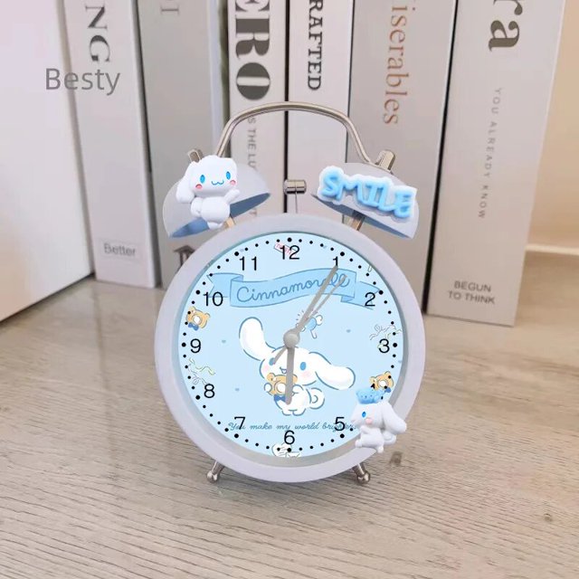Sanrio-reloj despertador silencioso para dormitorio de estudiantes, dispositivo de alarma con timbre de escritorio, bonito, Diy, nuevo