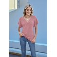 thumbnail image 5 of Women Tops Summer Sweaters Short Sleeve V Neck Shirts 2025 Spring Fashion Dressy Casual Business Tunic Blouses Pink L, 5 of 9
