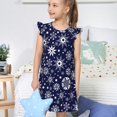 thumbnail image 4 of Fotbe Snowflakes2 Vestido de Dormir para Niñas de 3 a 10 Años, Mangas Cortas, Estilo Princesa, Pijama Camisón con Mangas Voladas-Small, 4 of 6