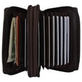 thumbnail image 3 of MARSHAL Small Genuine Leather Wallet for Women, RFID Blocking Credit Card Holder Wallet Brown, 3 of 7