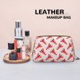 thumbnail image 4 of Cute Red Cartoon Lobster Makeup Bag, Leather Waterproof Travel Toiletry Bag, Large Capacity Cosmetic Bag Make up Bags Organizer fro Travel Size Toiletries Women Girls, 4 of 4