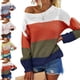 thumbnail image 1 of Jersey De Mujer, Sin Hombros, Con Contraste De Colores, Cuello Redondo Suave A Juego, Prendas De Punto Suaves Para El Hogar Para Fiestas ANGGREK Naranja S, 1 of 5