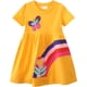 thumbnail image 3 of Likthione Vestido de manga corta para niñas y niños pequeños, vestido patinador acampanado con estampado de apliques de dibujos animados, vestido de algodón, 3 of 5