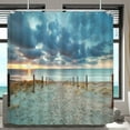 thumbnail image 3 of mvhsuoem Beach Scenic Sea Landscape Polyester Shower Curtain, 72" x 72" Waterproof, 3 of 6