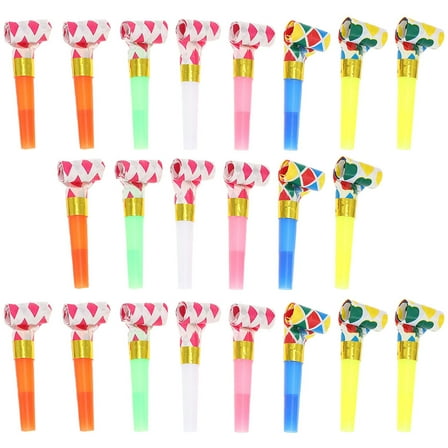 Soimiss 50Pcs Party Noisemakers Blowouts Assorted Colors Durable PVC Party Supplies