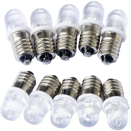

Gutreise 10Pcs E10 3V Spot Ampoule Led Lampes Blanc Chaud + 10Pcs E10 Base 0.25W