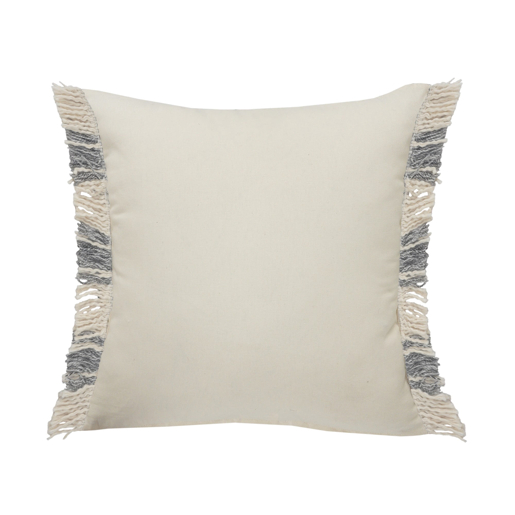 Laddha Home Designs Loomed Plaid Cotton Throw Pillow Cover - 20" - Gray and White