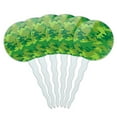 thumbnail image 1 of Camouflage Print Green Cupcake Picks Toppers - Set of 6, 1 of 1