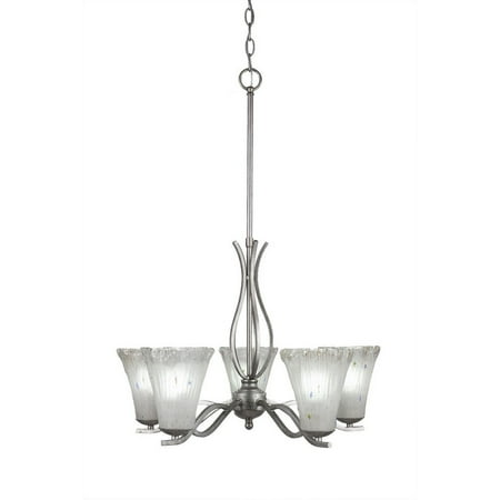 Aegis 5 Light - Toltec Lighting-245-AS-721-Revo - Five Light Chandelier Aged Silver