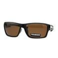 thumbnail image 1 of Polarized Mens Narrow Rectangular Plastic Agent Style Sport Sunglasses All Brown, 1 of 1