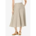 thumbnail image 4 of Woman Within Plus Size Print Linen-Blend Midi Skirt (Petite Available), 4 of 5