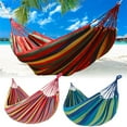thumbnail image 5 of Gustave Camping Hammock 2 Person Brazilian-Style Nylon Hammock Bed with Portable Carrying Bag & 2 Ropes for Travel Patio Porch Garden Backyard, Support 551lbs (Rainbow), 5 of 11