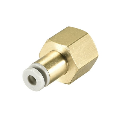 

Push to Connect Tubing Fittings 4mm Tubing OD x 1/4 PT Female Straight Pneumatic Connector Golden Tone