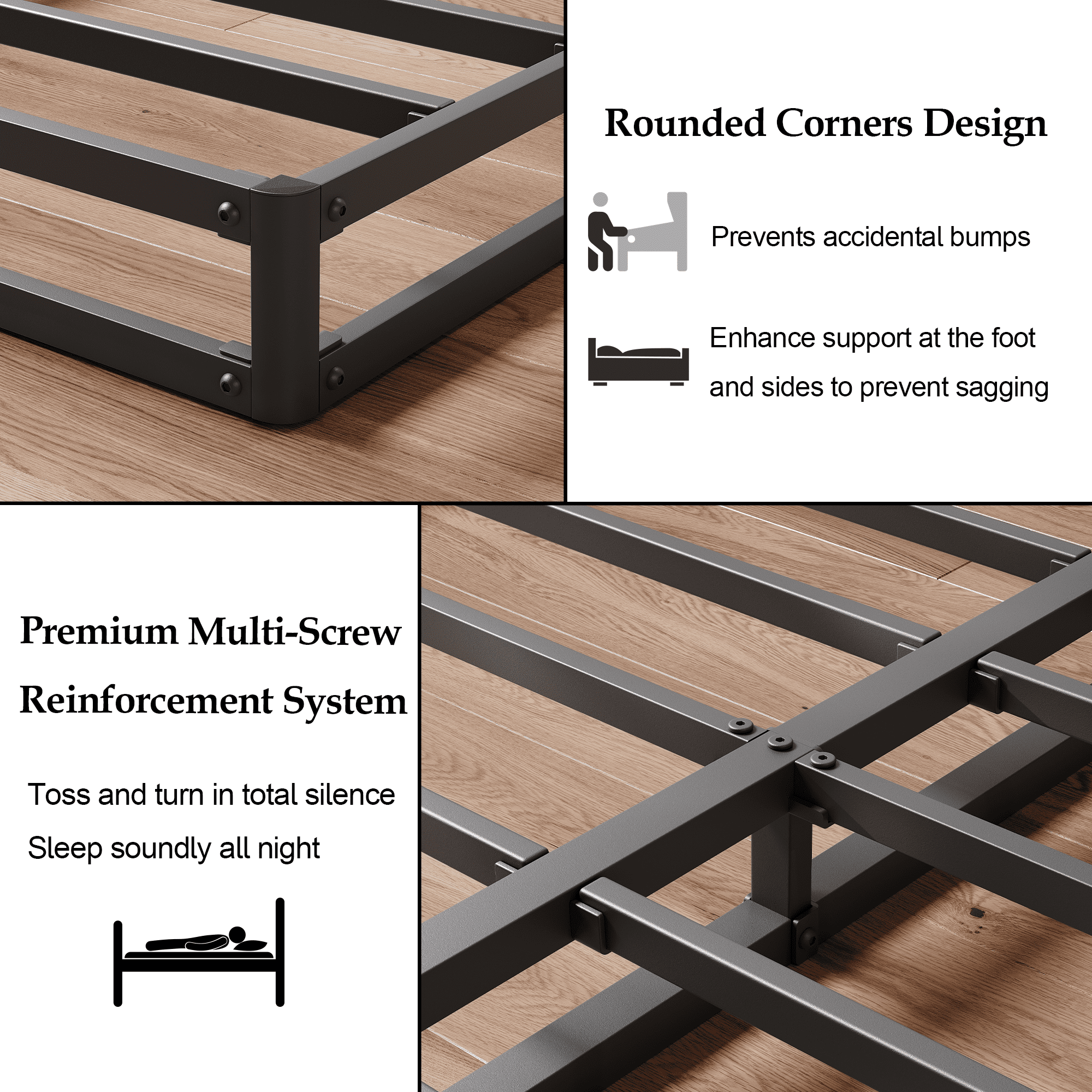 LOUVETA 5 inch Queen Box Spring, Heavy Duty Metal Box Spring Bed Base with Fabric Cover, Easy Assembly, Mattress Foundation, Noise Free