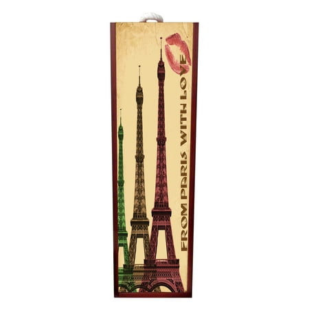 From Paris with Love  Wine Box Rosewood with Slide Top - Wine Box Holder - Wine Case Decoration - Wine Case Wood - Wine Box