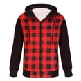 thumbnail image 3 of PNTUTB Men's Fashion Casual Adjustable Drawstring Hooded Long Sleeve Color Block Checkered Jacket, 3 of 5