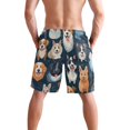 thumbnail image 3 of Dailycode Men's Quick Dry Swim Trunks Beach Shorts Casual Summer Board Shorts with Pockets, Various Happy Dogs, 3 of 8