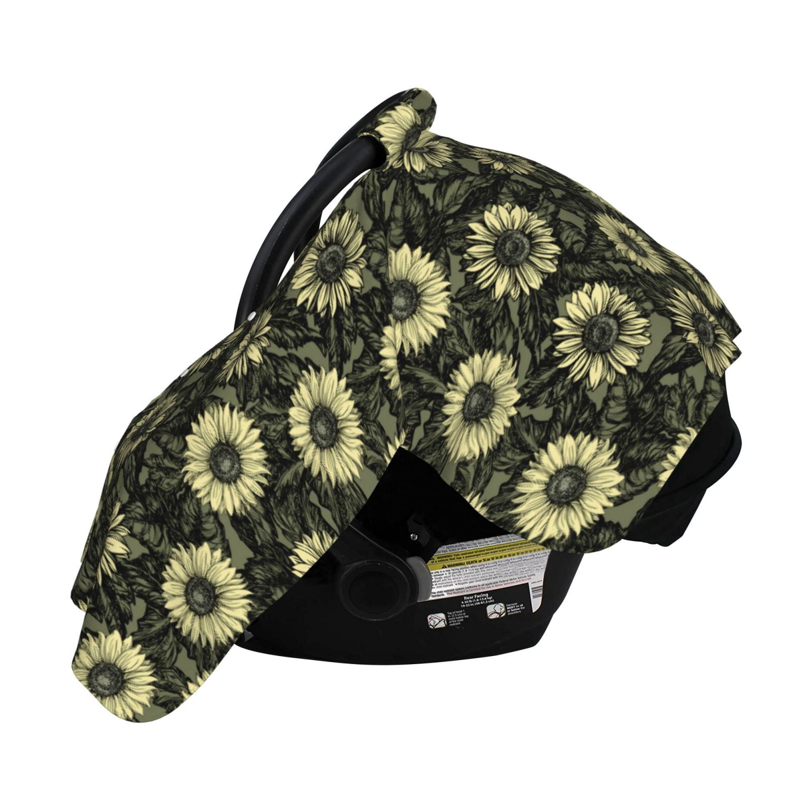 Naloa Sunflowers Baby Car Seat Cover, Breathable Baby Carrier Cover, Multiuse Baby Carrier Cover & Nursing Breastfeeding Cover