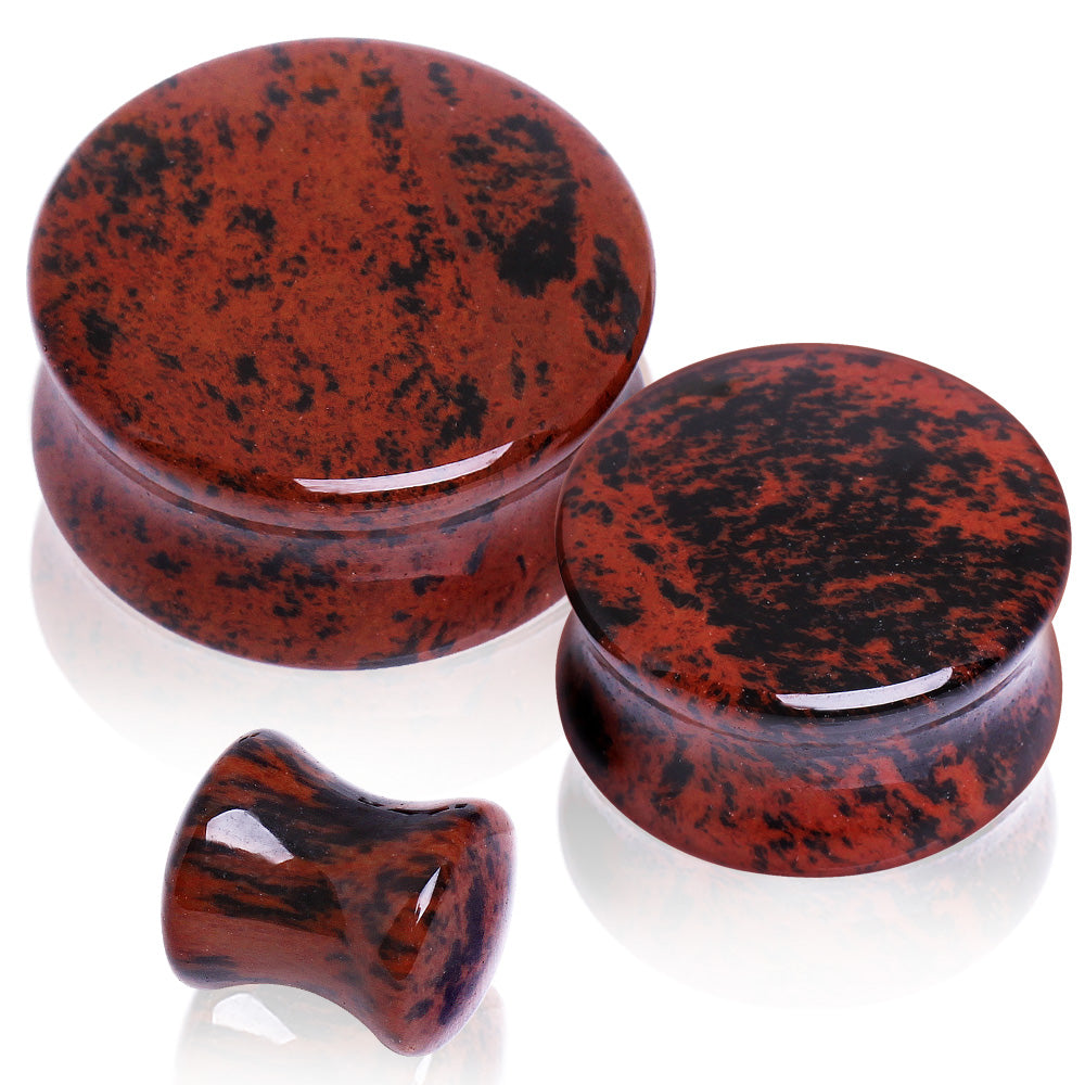 Natural Mahogany Obsidian Stone Saddle Plug