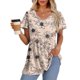 thumbnail image 2 of Camisas OFEEFAN, talla grande, verano 2025, mujer, beige, floral, 2XL, 2 of 5