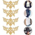 thumbnail image 4 of HUGFEGWE 4Pcs Embroidery Flower Patches, Embroidered Patch Floral Appliques Sewing Cloth Repair Sticker for Wedding Prom Dress Decoration Clothes DIY Clothing Jeans Backpacks (Gold - B) U2537-23690, 4 of 8