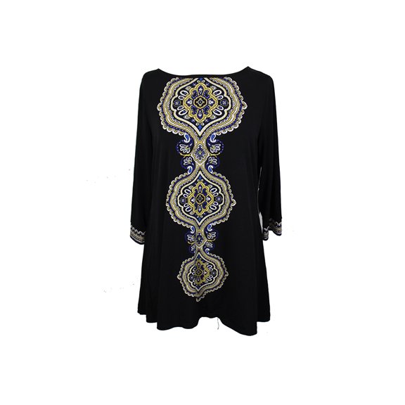 Inc International Concepts Black Lace-Up Mesh Peasant Top XS