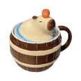 thumbnail image 2 of Taza de café de , taza de de boca ancha con agarre en forma de C de dibujos animados, tapa a prueba de polvo para té, jugo, café,, 2 of 8