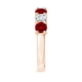 thumbnail image 3 of ANGARA Lab Grown 1.36 Ct Half Eternity Seven Stone Ruby and Lab Diamond Wedding Ring for Women in 14K Rose Gold (Size-4mm) | July Birthstone, Anniversary, Jewelry Gift for Women | Lab-Grown Ruby Ring, 3 of 8