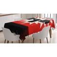 thumbnail image 1 of Ambesonne Fitness Tablecloth Rectangular Table Cover, Grunge Dumbbell Lift, 60"x90", Vermilion Black Cream, 1 of 3