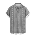 thumbnail image 6 of Xcmzpl Men's Stylish Casual Printed Short Sleeve Button Down Shirts Lapel Collar Summer Vacation Beach Tropical Hawaiian Shirt Gray XL, 6 of 7