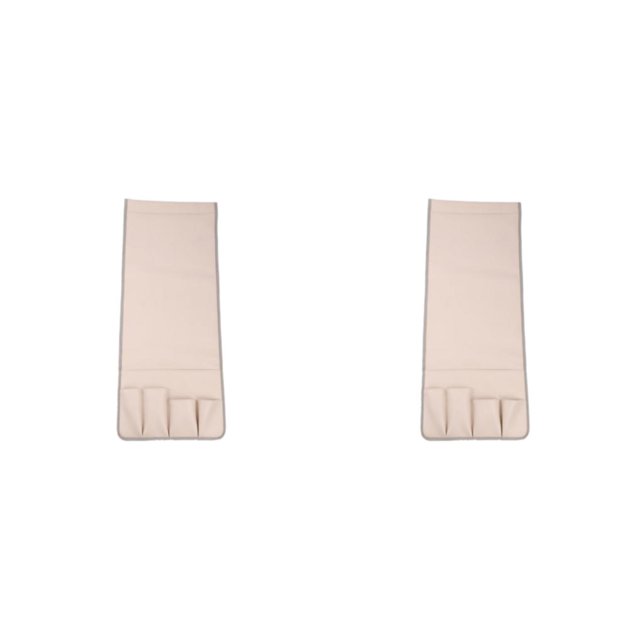 Inteprter Bolsa de almacenamiento de PU para cabecera de cama, antideslizante y organizador de amplia aplicación para fácil acceso a lo cuero beige 2piezas