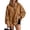 Brown, variant on Women's Leopard Print Quarter Zip Mock Neck Fleece Pullover, Oversized Long Sleeve Fuzzy Sweatshirt, Casual Loose Fit Fall Winter Tops Gray S